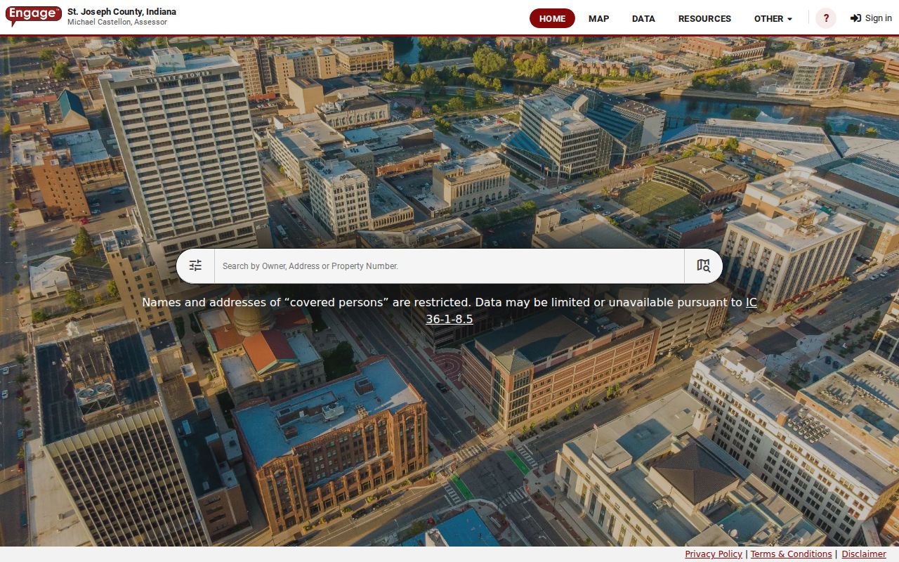 St. Joseph County XSoft property search used in the residents directory