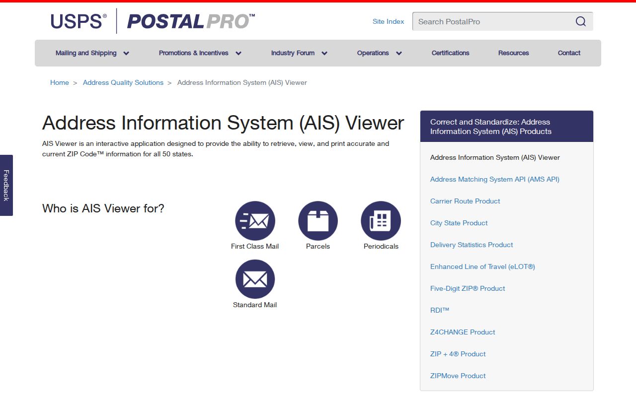 St. Joseph County ZIP directory USPS AIS Viewer
