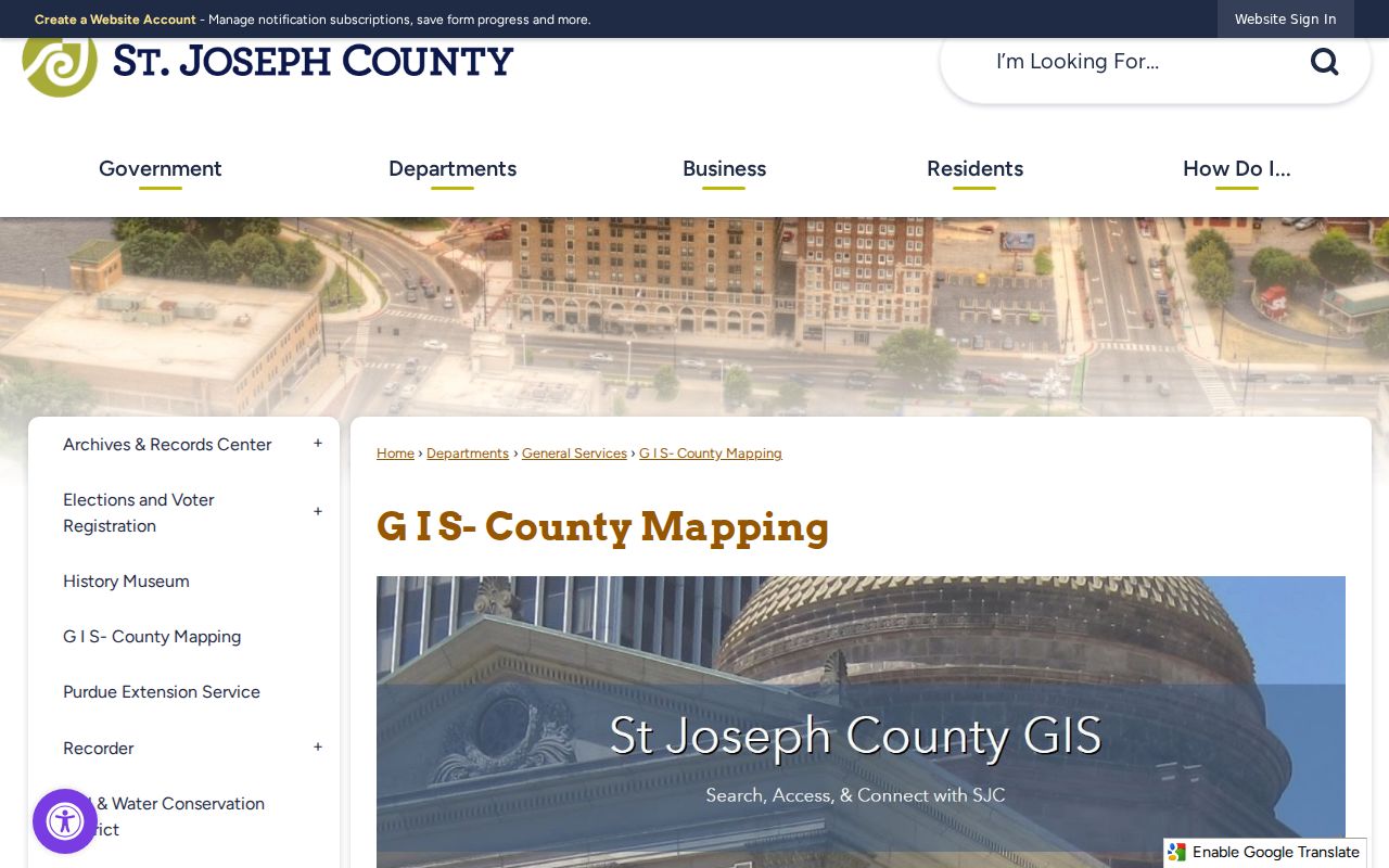 St. Joseph County ZIP directory and county GIS hub